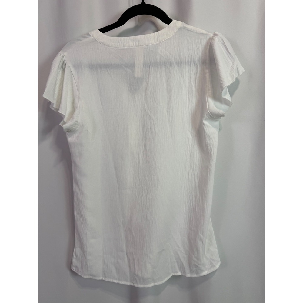 BMJL White Ruffle V-Neck Flutter Sleeve Blouse Women's Size Small NWT - Picture 5 of 5